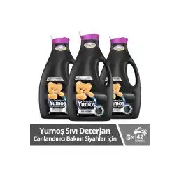 Yumoş Sıvı Bakım Çamaşır Deterjanı Siyah Ve Koyu Renkli Giysiler Için 2520 ml 3 Adet