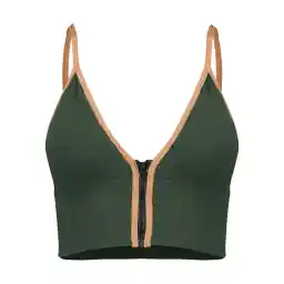 نیم تنه ورزشی زنانه ماییلدا مدل بدون فنر پددار جلو زیپ کد 4563 رنگ سبز