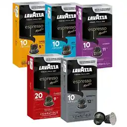 Lavazza Espresso Variety Pack of Aluminum Capsules Compatible with Nespresso* Original Machines, Contains Light, Medium, and Dark Espresso Roast (60 Capsules)