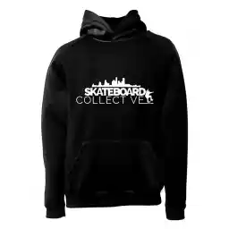 هودی ورزشی اسکیت برد فشن لاین SKTB 02 | مشکی/سفید