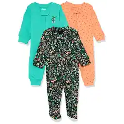 پیژامه، بسته های چندگانه، لباس خواب بدون پا از جنس پنبه برای کودکان نوپا و نوزادان یونیسکس ضروری آمازون