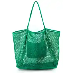 HOXIS Mesh Beach Tote Womens Shoulder Handbag