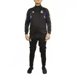 ست گرمکن شلوار مردانه فوتبال ادیداس طرح رعال مادرید P-95985 | مشکی/سفید