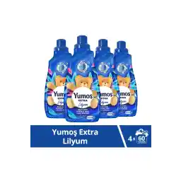 نرم کننده لباسشویی غلیظ Yumoş Extra Lilyum 1440 ml 60 Washes X 4 عدد