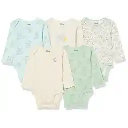 Amazon Essentials Disney | Marvel | Star Wars | Princess Baby Girls Long-Sleeve Bodysuits, Pack of 5