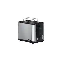 توستر Braun PurShine، توستر 2 اسلات، 8 سطح نان تست، عملکرد فوق گرما و یخ زدایی، تبلت، HT1510BK، 900 وات، مشکی