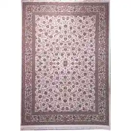 فرش ماشینی زمرد مشهد طرح افشان 45000 زمینه کرم