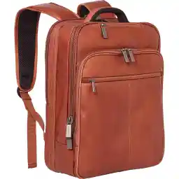 Kenneth Cole Reaction Manhattan Colombian Leather Slim 16" Laptop Checkpoint-Friendly Anti-Theft RFID Business Backpack
