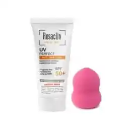 کرم ضد آفتاب رزاکلین مدل Oily Skin SPF50 حجم 40 میلی لیتر - بژ طبیعی به همراه پد آرایشی اسفنجی