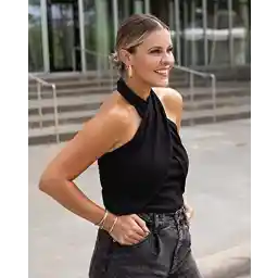 تاپ یقه کراس اوور مشکی زنانه Drop توسط @kerrently