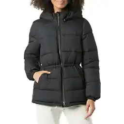 Amazon Essentials Women's Heavyweight Quilted Hooded Puffer Winter Jacket with Adjustable Waist