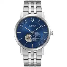 Bulova Men's Classic Dress 3-Hand 21- Jewel Automatic Watch, 42 Hour Reserve, Hack Feature, Sub-Second Hand, Open Aperture Dial, Exhibition Case Back, 42mm