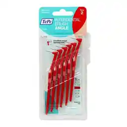 براش بین دندانی نرم مدل Angle بسته 6 عددی سایز 2 قرمز ته په