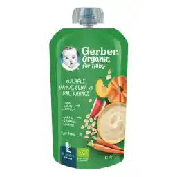 Gerber Organik Yulaflı Elma, Havuç ve Balkabaklı Püre 8x110g