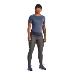 Yuvarlak Yaka Düz Mor - Beyaz Kadın T-Shirt 1366129 UA Tech Vent SS