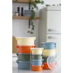 Simplicity Tidy ظروف ذخیره سازی پاستل 12 تکه گرد مناسب برای استفاده در انجماد عمیق و مایکروویو