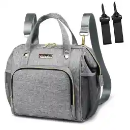 FHELAD Small Diaper bag, Mini Baby tote bag for shopping walking, kids backpack for travel, Gray, Small, 1