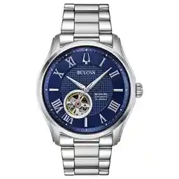 Bulova Men's Classic Wilton 3-Hand 21-Jewel Automatic Watch, 60 Hour Power Reserve, Luminous Hands, Open Aperture, Roman Numeral Markers Domed Sapphire Crystal, 43mm