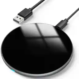 شارژر بی سیم AGPTEK ایستگاه شارژ القایی Qi 15 واتی، شارژر بی سیم سازگار با آیفون 15/14/13/12/11/Airpods، ایستگاه های شارژ تلفن های همراه سازگار با Samsung/Huawei، مشکی