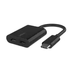 آداپتور شارژ و صدا Belkin CONNECT USB-C (آداپتور هدفون USB-C، شارژ سریع با USB-C PD برای Pixel، iPad Pro و دستگاه‌های دیگر مانند سامسونگ)