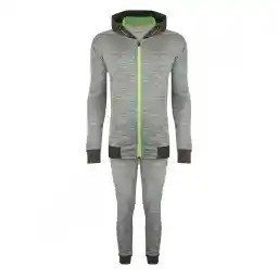 ست گرمکن شلوار ورزشی مردانه آلشپرت اسلش کلاه دار MUH408-006 | طوسی/سبز