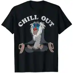 Disney Lion King Rafiki Chill Out Meditation Graphic T-Shirt