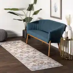 فرش ماشینی نوLOOM فینلی دونده مضطرب، سایز 2 اینچ 6 اینچ، بژ