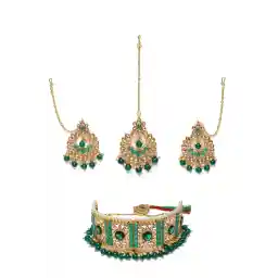 ZAVERI PEARLS Jewellery Set For Women (Green) (ZPFK9919)