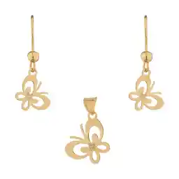 نیم ست طلا 18 عیار زنانه مایا ماهک مدل MS0682 طرح پروانه