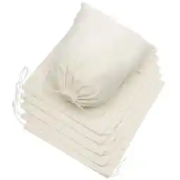 100 Percent Cotton Muslin Drawstring Bags 12-Pack For Storage Pantry Gifts