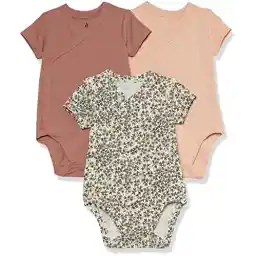 Amazon Essentials Unisex Babies' Cotton Short-Sleeve Side Snap Bodysuit (Previously Amazon Aware), Pack of 3