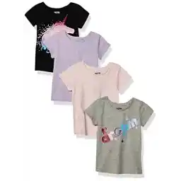 تی شرت های آستین کوتاه دخترانه و خردسالان Amazon Essentials، چند بسته