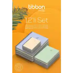 Tibbon Note 12 Li 4 Mini & 4 Midi & 4 Maxi Defter Spiralli 12'li