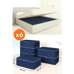 کیف ذخیرهسازی 6 تکه بزرگ آبی تیره 64 × 45 × 22 سانتیمتر