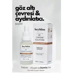 سرم پف، رفع کبودی و روشن کننده زیر چشم Heybliss (محلول های کافئین 5% + ویتامین C + جینسنگ) 30 میلی لیتر