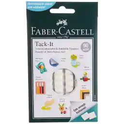 Faber-Castell Tack-it Beyaz, 50 gr, 90 Parça, Yeniden Kullanılabilir Hamur Yapıştırıcı, Sökülebilir ve İz Bırakmaz