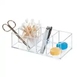 Idesign 1547 Med+ Bathroom Vanity Divided Organizer, Medication And Bathroom Accessory Organization, 7.1" X 3.1" X 5.1", Clear