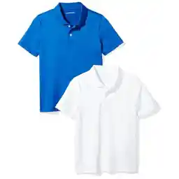 Amazon Essentials Boys and Toddlers' Short-Sleeve Active Performance Polo Shirts, Pack of 2