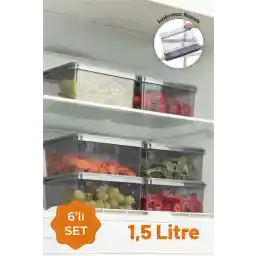 Vienev 6lı 1,5 Litre Block Sızdırmaz Saklama Kabı Seti Antrasit