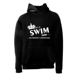 هودی ورزشی شنا فشن لاین SWM 49 | مشکی/سفید