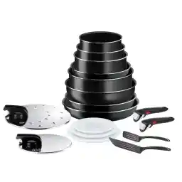 مجموعه ظروف آشپزی Tefal Ingenio Easy On 17 تکه، روکش نچسب، نشانگر شروع پخت، پایه انتشار، پخت سالم، پخت ایمن، ساخت فرانسه L1599702 مشکی