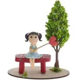 عروسک خمیری آیس تویز مدل دختر روی نیمکت