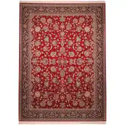 فرش ماشینی زمرد مشهد طرح افشان مدل گل  زمینه لاکی