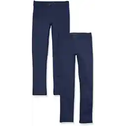 Amazon Essentials Girls and Toddlers' Uniform Slim Fit Ponte-Knit Pant, Pack of 2