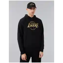 Kapüşon Yaka Siyah Erkek Sweatshırt 60284705NBA FOIL PRINT HOODY LOSLAK