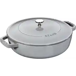 Staub Chistera Yağmur Efektli Kapaklı Döküm Tencere, Gri, 24 cm