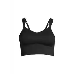 23180-901 Seamless Rib Padded Sport Kadın Siyah Normal Kalıp Sporcu Sütyeni