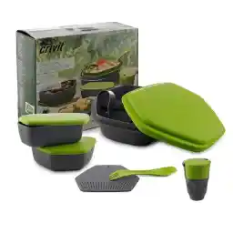 ست ظروف کوهنوردی کمپینگ کریویت AN313688 ABS | طوسی/سبز