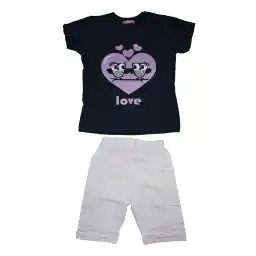 ست تی شرت و شلوارک دخترانه الیتول مدل 5458