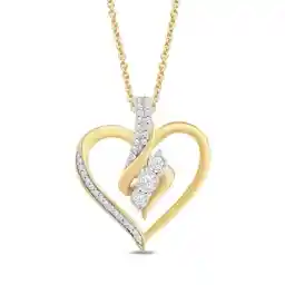 Amazon Essentials Diamond 3 Stone Pendant Necklace (1/4 cttw), 18" (previously Amazon Collection)